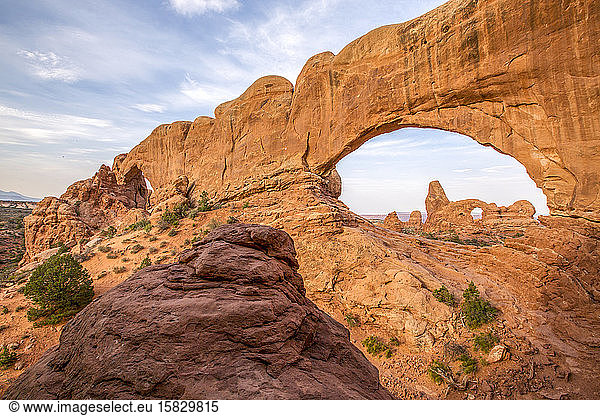 Sonnenuntergang im Windows District of Arches National Park  Utah.