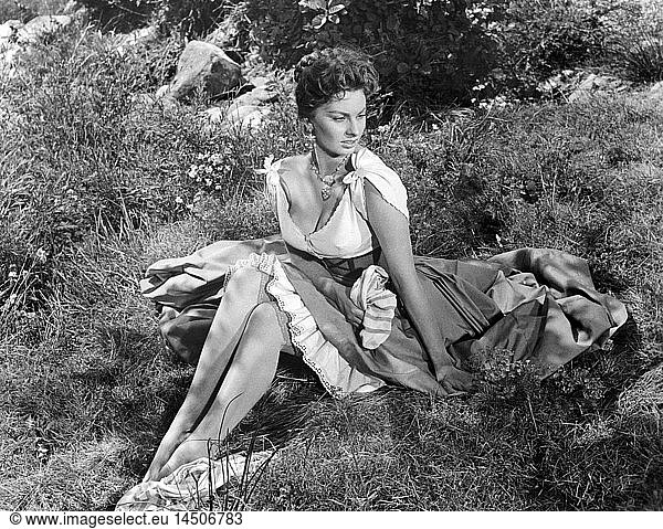 Sophia Loren  on-set of the Film  The Miller's Beautiful Wife  1955