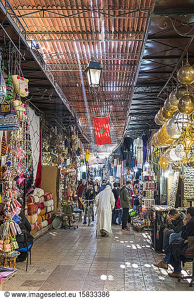 Souks in der Medina (Altstadt)  Marrakesch  Marokko