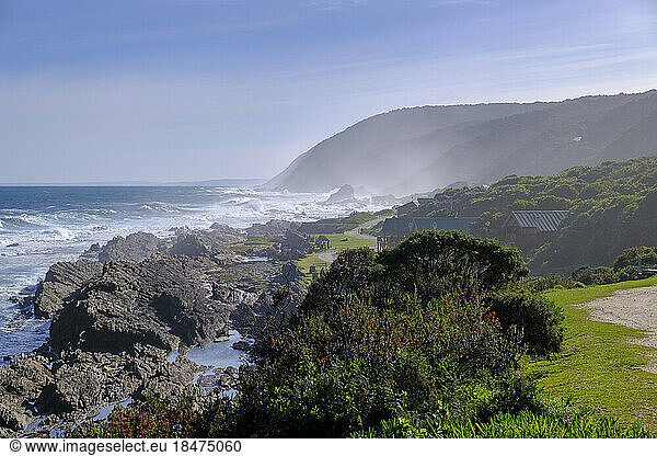 South Africa  Eastern Cape  Rugged bank of Storms River in Tsitsikamma National Park
