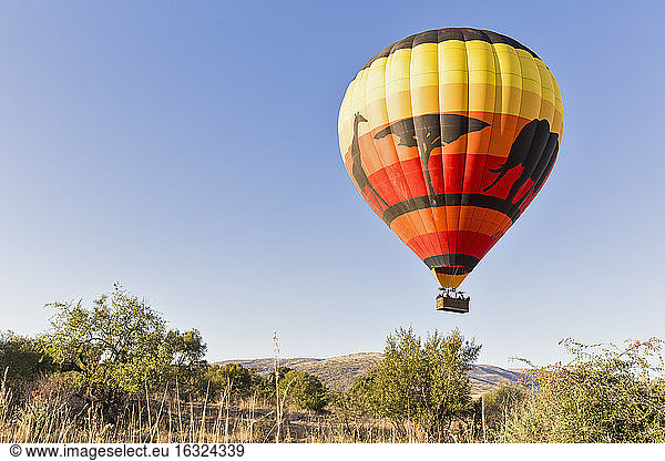 South Africa  North West  Bojanala Platinum  hot-air balloon at Pilanesberg Game Reserve