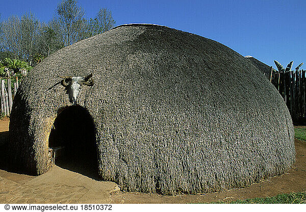 South Africa Zulu thatched hut tribe