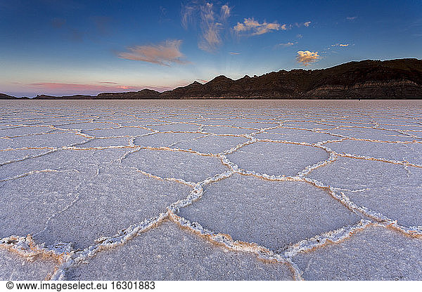 South America  Bolivia  Atacama  Altiplano  Salar de Uyuni at sunrise