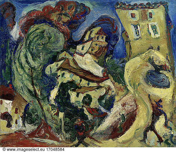 Soutine  Chaïm.
French painter  1893–1943. “Paysage de Cagnes (Landscape near Cagnes)  1923. Oil on canvas  60 × 73cm.
Bern  Kunstmuseum.