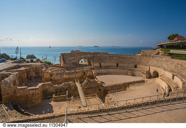 Spain, Catalonia, Tarragona City, Roman Amphitheatre, UNESCO World Heritage