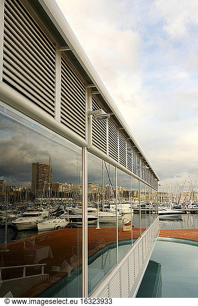 Spain  Alicante  building at harbor