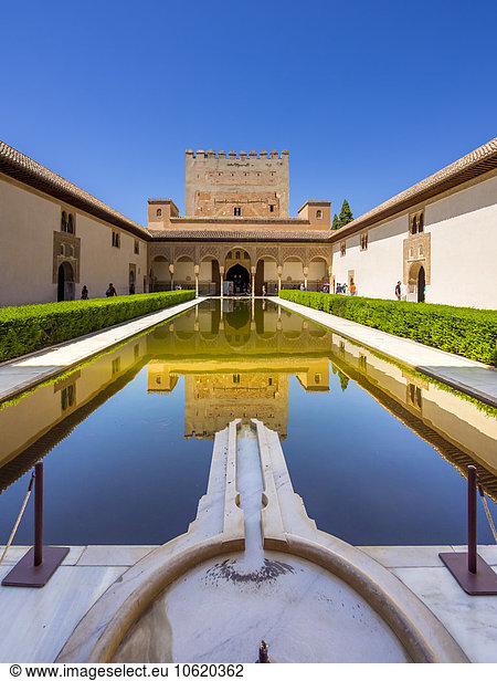 Spain  Andalucia  Granada  Alhambra Palace  Court of Myrtles