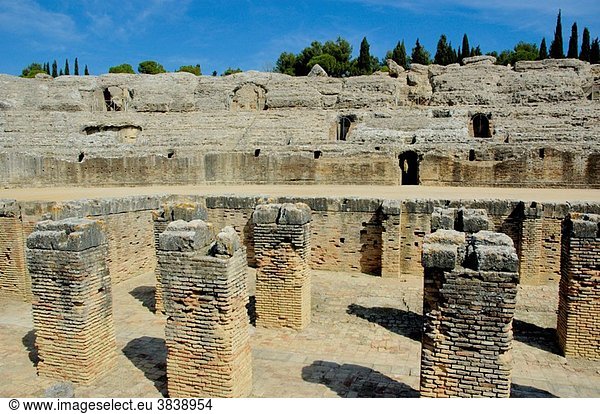 Spain andalusia seville province santiponce the italica roman amphitheatre
