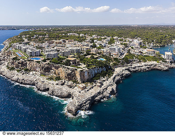 Spain  Balearic Islands  Mallorca  Aerial view of bay Cala Figuera