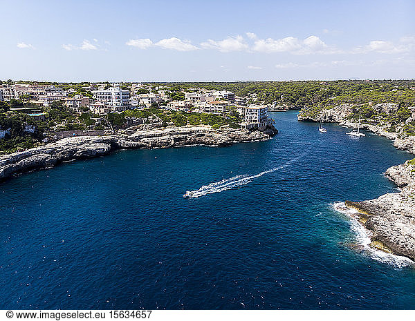 Spain  Balearic Islands  Mallorca  Aerial view of bay Cala Figuera