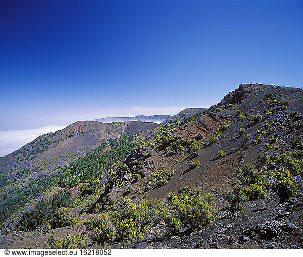 Spain  Canary Islands  El Hierro  View of malpaso mountain