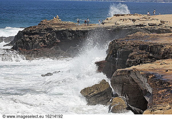 Spain  Canary Islands  Fuerteventura  Istmo de la Pared  View of barlovento beach