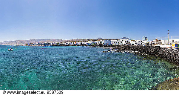 Spain  Canary Islands  Lanzarote  Punta Mujeres  Fishing village Arrieta  Panorama