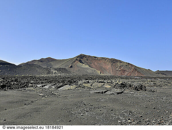 Spain  Canary Islands  Volcanic landscape of Timanfaya National Park