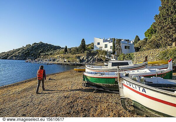 Spain  Catalonia  Cap de Creus nature park  Portlligat  little fishing harbour that houses Salvador Dali House Museum