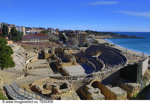 Spain  Europe  Catalonia  amphitheatre  architecture  beach  history  roman  ruins  skyline  tarraco  Tarragona  unesco  world heritage