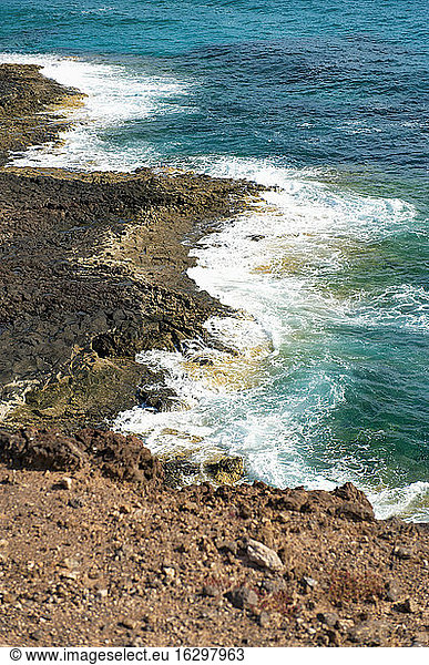 Spain  Fuerteventura  part of rocky coast