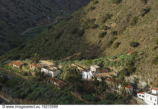 Spain  La Gomera  View of Tamargada near Vallehermoso