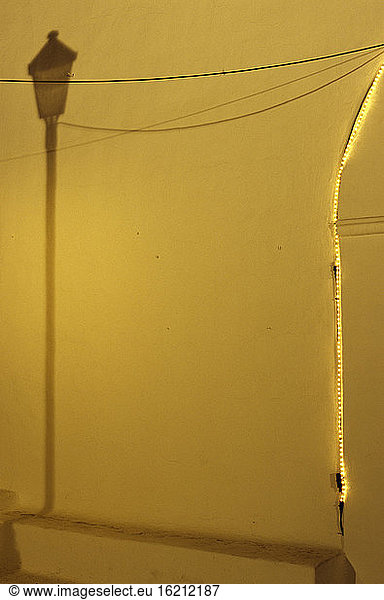 Spain  Lanzarote  Street lamp  cast shadow