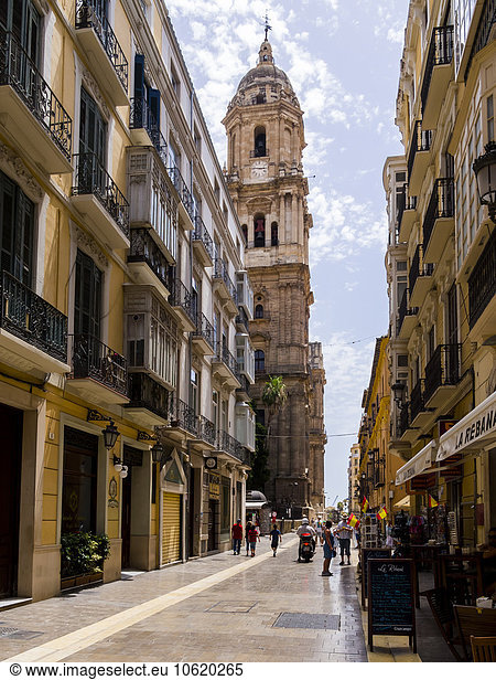 Spain  Malaga  shopping street Calle Santa Maria