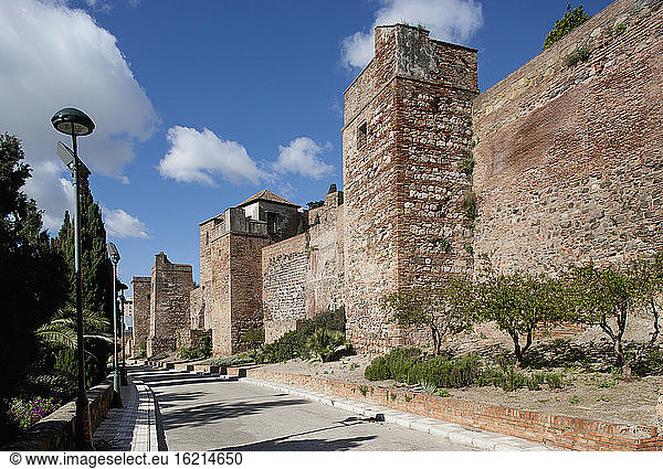 Spain  Malaga  View of Alcazaba castle