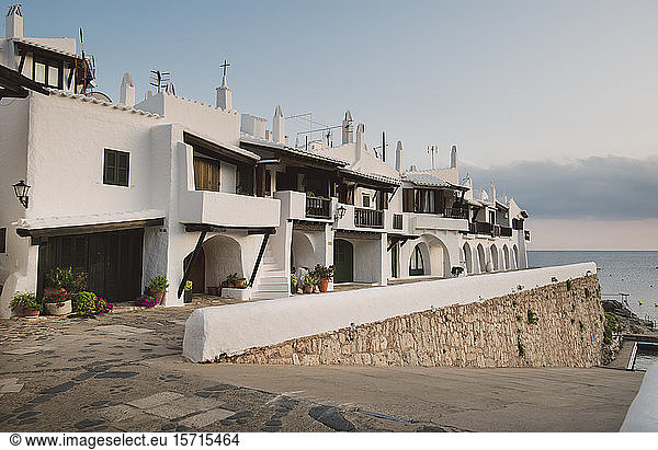 Spain  Menorca  Binibeca  Whitewashed houses