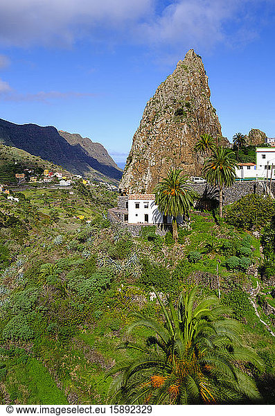 Spain  Province of Santa Cruz de Tenerife  Hermigua  Roque Pedro rock formation