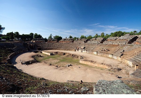 Spain-Spring 2011  Extremadura Region  Merida City W H  Badajoz Province  roman anfitheater ruins