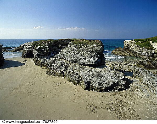 Spanien,  Galicien,  Provinz Lugo. Region A Mariña Oriental. Strand von As Illas.