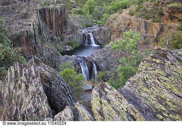 Spanien,  Guadalajara,  Sierra de Ayllon,  Cascada del Aljibe,  Aljibe,  Wasserfälle,  Rio Jarama