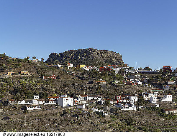 Spanien  Dorf Chipude und Tafelberg Fortaleza auf La Gomera