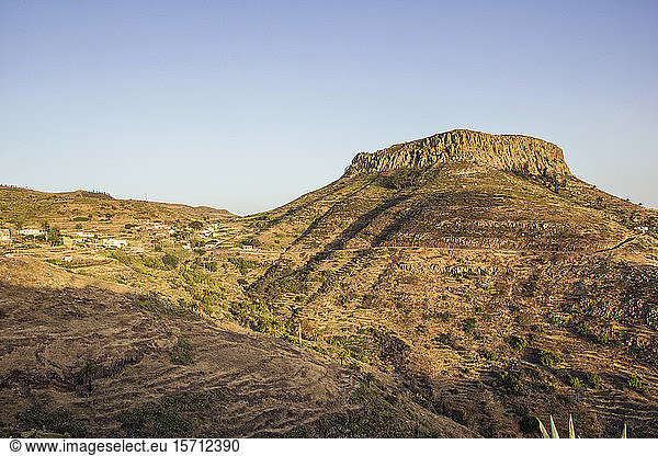 Spanien  Kanarische Inseln  La Gomera  Tafelberg in der Abenddämmerung