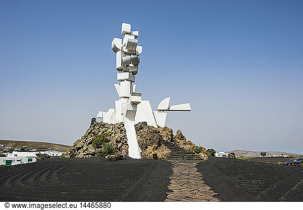 Spanien  Kanarische Inseln  Lanzarote  San Bartolome  Mozaga  Monumento al Campesino