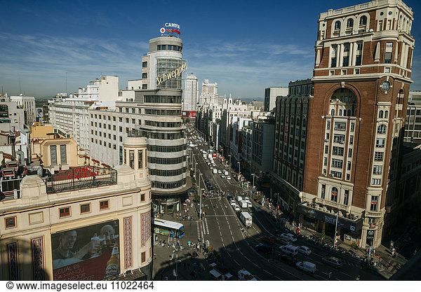 Spanien  Madrid  Gran Via de Madrid  mit dem Carrion-Gebäude