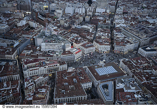 Spanien  Madrid  Luftaufnahme des Stadtzentrums