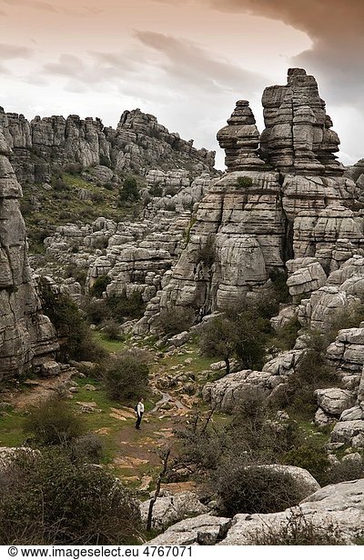 Spectacular karst landscapes from Torcal of Antequera  Malaga  Andalusia  Spain