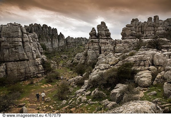 Spectacular karst landscapes from Torcal of Antequera  Malaga  Andalusia  Spain