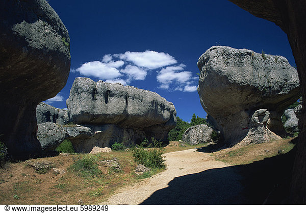 Spektakuläre Kalksteinformationen  Ciudad Encantada  Cuenca  Kastilien-La Mancha  Spanien  Europa