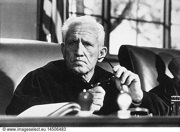 Spencer Tracy  on-set of the Film Judgment at Nuremberg  1961