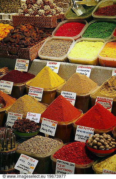 Spice shop at the Spice Bazaar Istanbul  Turkey.