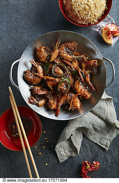 Spicy Asian Shrimp with Rice