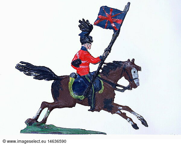 Spielzeug  Zinnfiguren  Zinnsoldat  Reiter  britischer Soldat  Grossbritannien  um 1900 Spielzeug, Zinnfiguren, Zinnsoldat, Reiter, britischer Soldat, Grossbritannien, um 1900,