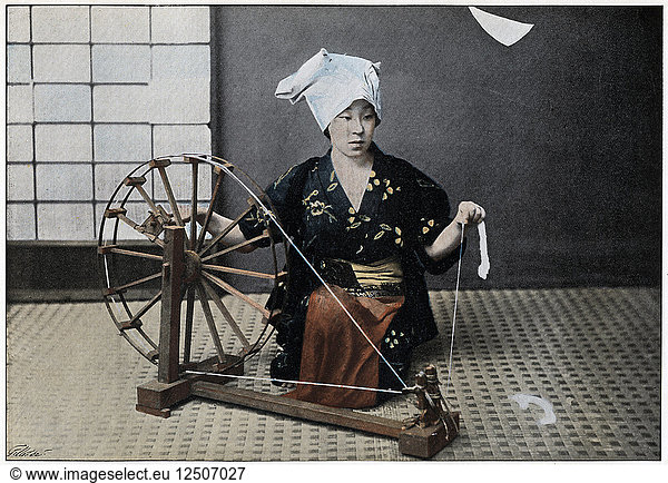 Spinnrad  um 1890. Künstler: Charles Gillot