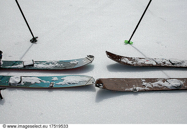 Splitboard tips on crystalized snow