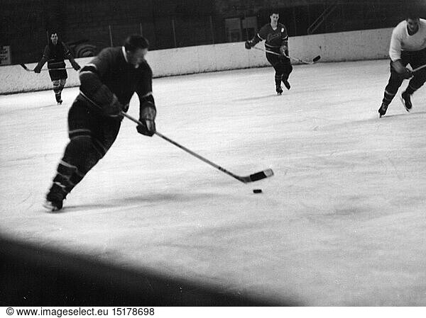 sports,  winter sports,  ice hockey,  training,  North America,  1950s