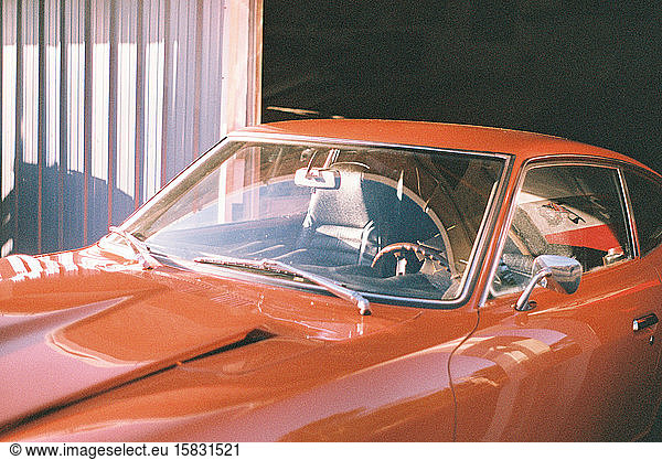 Sports car from the seventies up close and captured on film.