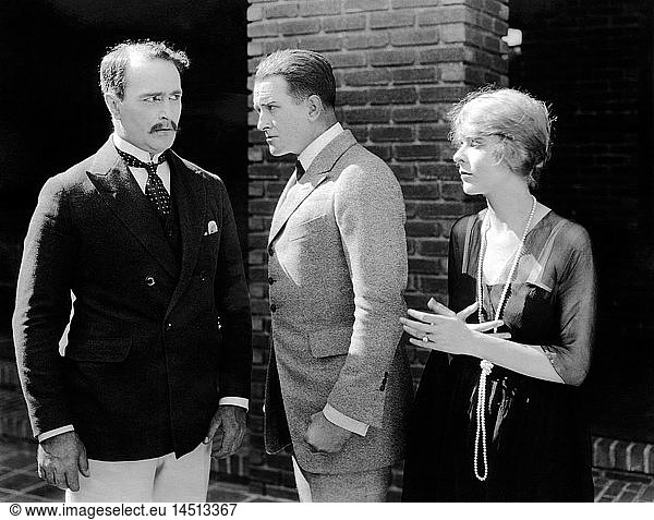 Spottiswoode Aitken  Wheeler Oakman  Blanche Sweet  on-set of the Silent Film A Woman of Pleasure 1919