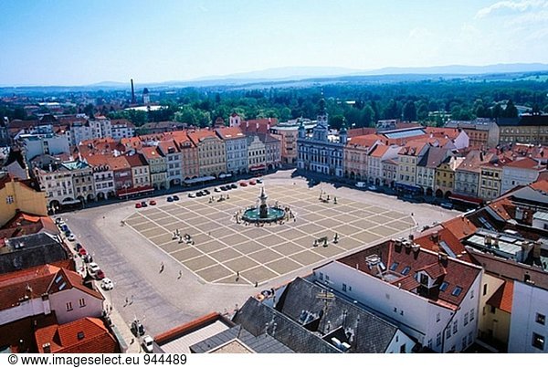 Square von König Ottokar II von Schwarzen Turm. Ceské Budejovice. Südböhmen. Tschechische Republik