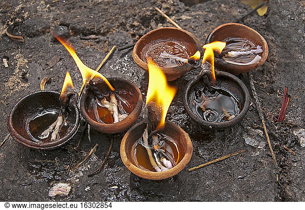 Sri Lanka  Ritual butter lamps