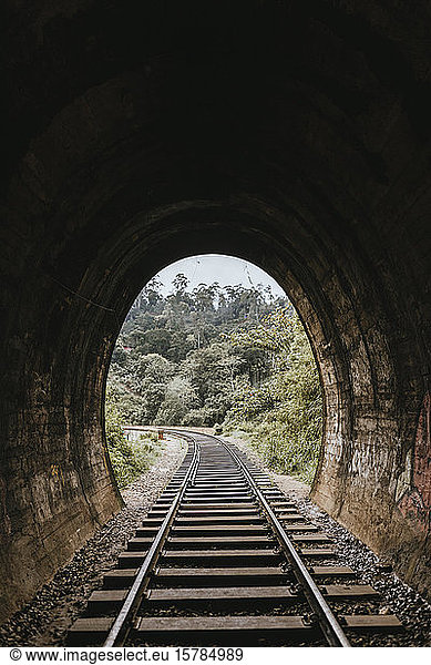 Sri Lanka  Uva Province  Demodara  Tunnel leading to Nine Arch Bridge